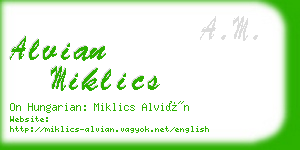 alvian miklics business card